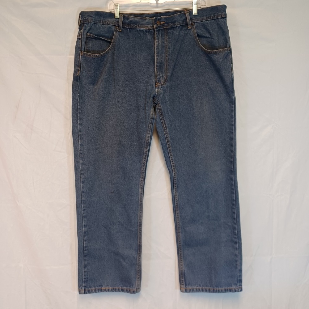 Key Mens 40x30 Jeans Relaxed Fit Denim Blue 100% Cotton Workwear Farm #3